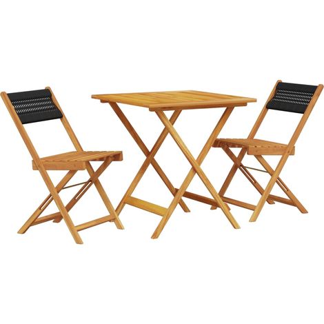Maison Exclusive - 3-tlg. Bistro-Set Schwarz Polypropylen und Mas