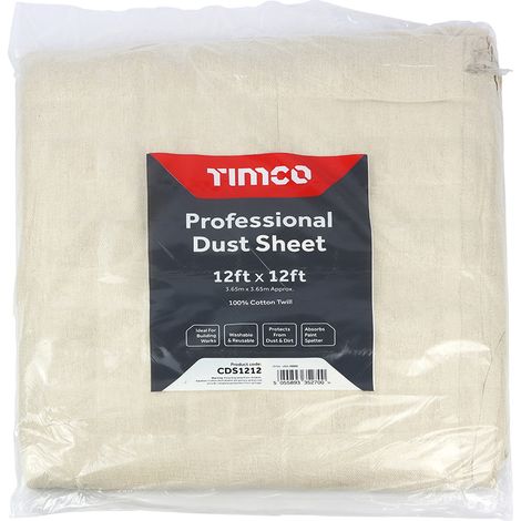 TIMCO Cotton Twill Dust Sheet - 12ft x 12ft
