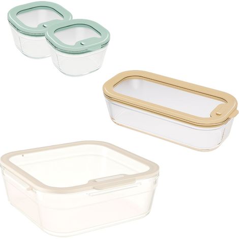 Set 4 boites alimentaires en verre - Pebbly - 40-PKV089