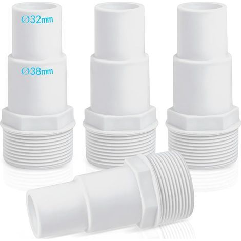 Set of 4 pool hose fittings - diameter: 32/38 mm to 1.5 inch - pool adapter - compatible with SPX1091Z4 (1/5)