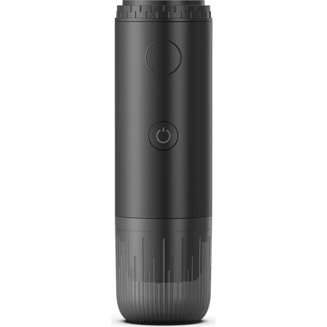 Caffettiera portatile 3 in 1, compatibile con capsule di espresso e caffè macinato, ricaricabile, ideale per viaggi, campeggio, auto e casa (nera)