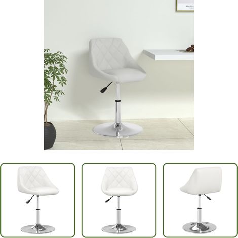 vidaXL Silla de comedor de cuero sintético blanco (1/5)