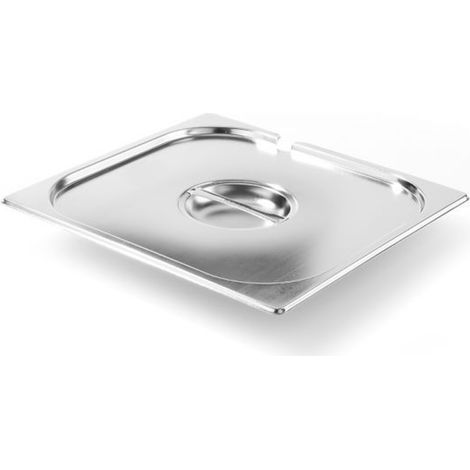 Couvercle en acier pour la gamme GN Kitchen Line avec découpe pour une louche GN 2/3 - Hendi 806920 (1/2)