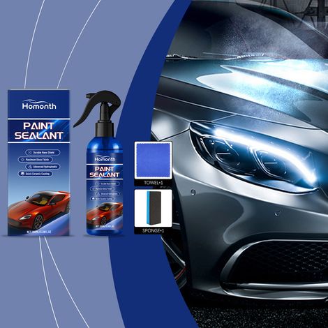 Auto-Keramikversiegelungsset – Autolackreinigung, Staubschutz, Pflege, Fleckenentfernung, Polieren und Versiegelung – Spray 100 ml1 + Tuch1 + Schwamm1 -- DE (1/5)