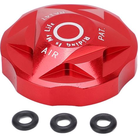 Fourche télescopique bouchon de chambre à air valve de gaz aluminium alliage VTT rouge (1/5)