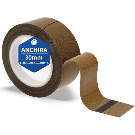 Ruban Adhésif en Téflon 30 mm x 10 m, Haute Température, Pour Machine sous Vide, PTFE, Scellage Manuel et Par Impulsion (1/5)