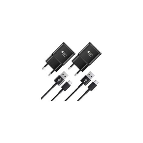 2er-Pack Schnellladegerät, 1,2 m Kabel, kompatibel mit Samsung Galaxy S22, S21, S20, S8, S10, S9 Plus, Note 7, 8, 9, 10, A53, LG, HTC (2er-Pack/Schwarz)