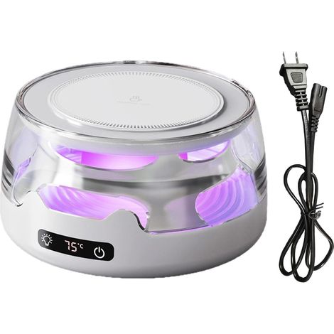 Sous-verre chauffant à LED : chauffe-tasse intelligent, chauffage silencieux, éclairage d'ambiance coloré  4 réglages de température  Accessoires multifonctionnels pour le café et le lait (1/5)