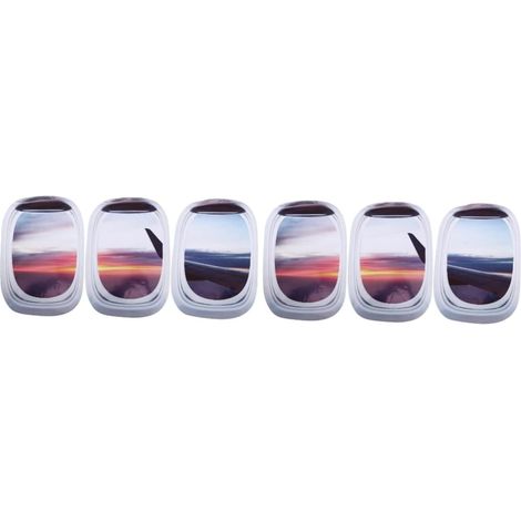 6pièces Autocollants Muraux Avion Paysage De Stickers Autocollants Pour Décoration De Chambre Salle De Séjour Auto-adhésifs Design Créatif Et Élégant (1/5)