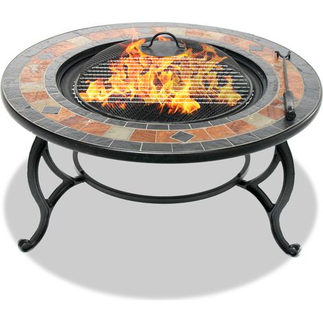 Centurion Supports Fireology LANIAKA Lavish Garden & Patio Heater Fire Pit Brazier, Coffee Table, Barbecue and Ice Bucket with Slate Tiles (1/5)