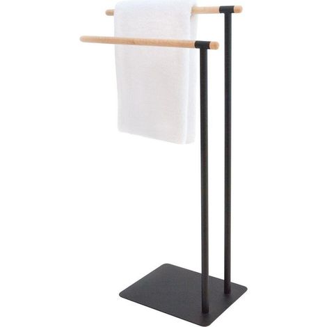 Sealskin Brix Porte-serviettes 43x79.5cm métal et bois noir (1/5)