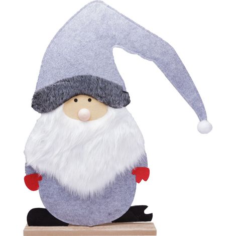 TrendLine Dekofigur Filz Weihnachtsmann 78 x 67 cm grau Dekofigur