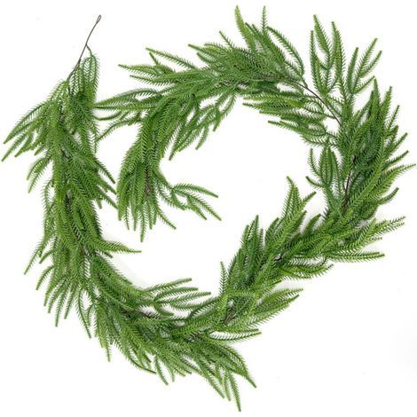 Künstliche Kiefernnadelpflanzen, ideal zur Dekoration, zwei Ranken à 180 cm (1/4)