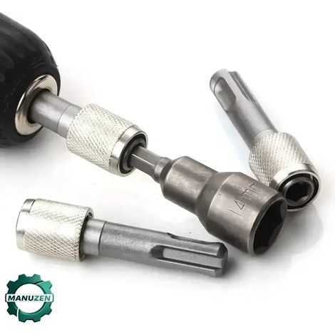 Manuzen - Adaptateur SDS Plus vers embout hexagonal 1/4 po – changement rapide — Lot de 2 adaptateurs (1/5)