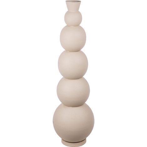 Grand Vase décoratif, Moderne, Taille XXL, en Fer, pour Herbe de la Pampa, Fleurs, Couleur : Beige, Gris, Hauteur : 87 cm (1/2)