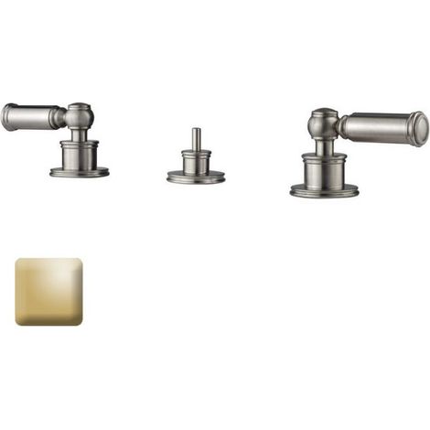 Ensemble mélangeur 3 pièces pour bidet avec vidage 1"1/4 LIBERTY LINE or - BOSSINI Z001403021
