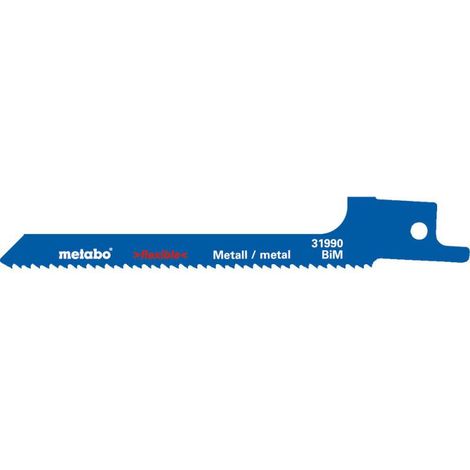 Metabo 5 lames de scies sabres, métal, flexibles, 100 x 0,9 mm (631990000) (1/2)