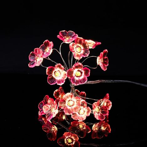 Guirlande lumineuse décorative à fleurs de cerisier, 3 m (10 pi), 30 LED, étanche, pour intérieur et extérieur, guirlande lumineuse féérique étoilée pour la maison, la chambre, le printemps, les maria (1/5)