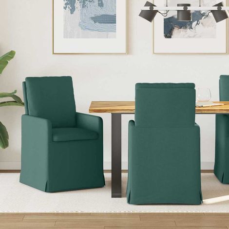 Esszimmerstühle 2 pcs Dunkelgrün 57 x 67 x 98 cm Stoff (1/5)