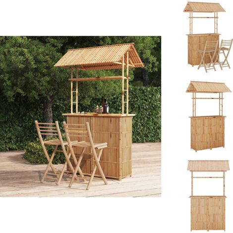 Gartenmöbel-Sets - Living 3-tlg. Bar-Set Bambus (1/5)