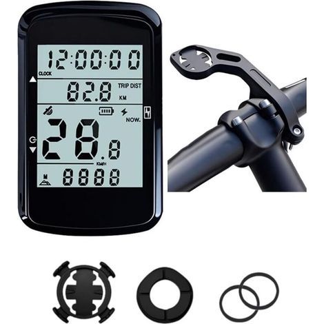 [RM] Nouveau modèle 2025 : compteur de vélo sans fil LCD 2.4 pouces avec GPS. compteur de vitesse et odomètre pour les données de trajet. autonomie de 28 heures. étanche. (1/5)