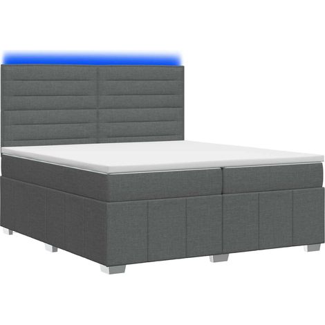 Maison Exclusive - Letto Box Spring LED con Materasso Grigio Scuro 200 x 200 cm (1/5)