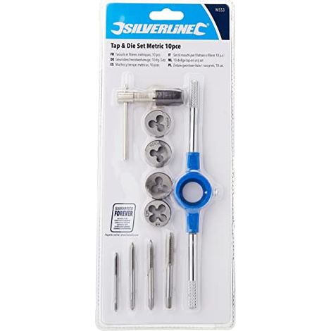 Silverline MS53 Tap & Die Set Rubinetti metriche e stampi, 10 pezzi (1/3)