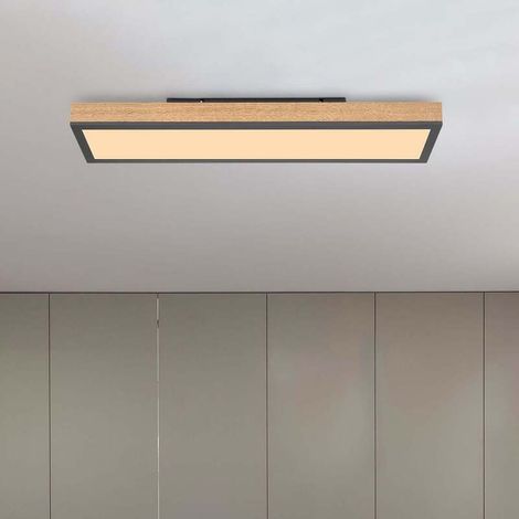 [NEUWERTIG] B-Ware LED-Deckenleuchte Doro 60 cm Eiche MDF 18 W 1920 lm warmweiß Globo (1/2)