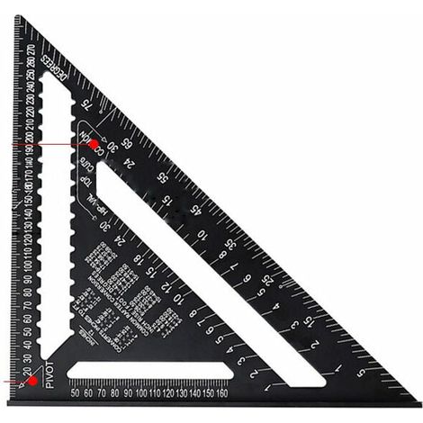 DIY Zimmermannsquadrat Führungsschiene/Zimmermann Werkzeuge Lineal Quadrat Winkel Messwerkzeug (1/4)