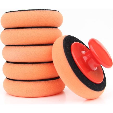 jeu De 6 Tampons De Polissage, Ponges De Polissage, Set De Polissage, Ponges De Polissage Pour Voiture, Applicateur De Cire, Vernis, Nettoyant Pou (1/5)