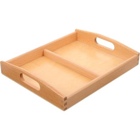 Contenitore in legno per la classificazione con manici, organizer Montessori per la classe, attività didattica e creativa per bambini piccoli. (1/5)