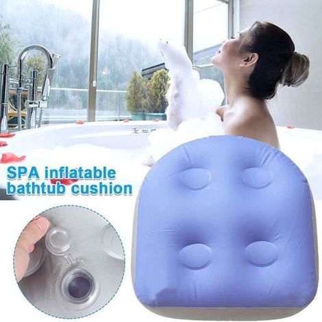 Soft inflatable massage cushion for spa and hot tub. Comfortable booster seat with back support, ideal for adults.