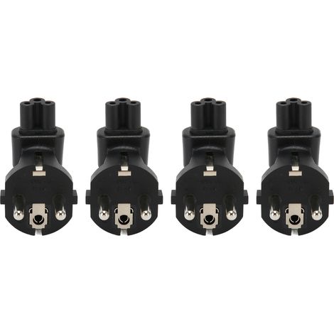 Lot de 4 adaptateurs secteur universels EU4,8 mm vers IEC320 C5 pour ordinateur (prise UE, 100-250 V). (1/5)
