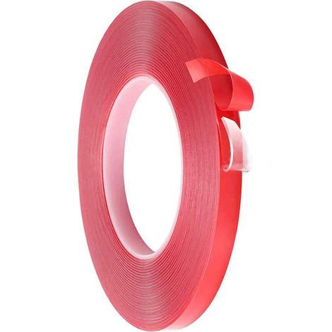 Ruban Adhésif Double Face Pour Rideaux - 15 mm x 5 m - Épaisseur 2 mm - Transparent - Pour Tiges de Rideau (1/5)