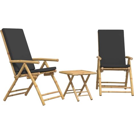 Maison Exclusive - 3-tlg. Bistro-Set Klappbar mit Dunkelgrauen Ki (1/5)