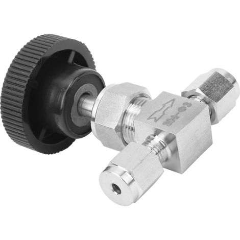 Robinet de Réglage de Débit Haute Pression 2 Voies en Acier Inox 304 pour Eau, Gaz, Huile (1/5)