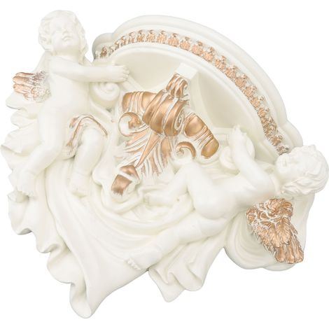 Étagère Murale Ange Résine Décorative Élégante pour Salon Chambre Cuisine Doré Beige (1/5)