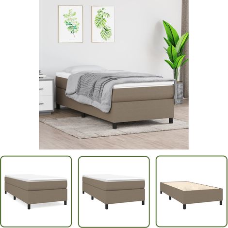 The Living Store Boxspringbett mit Matratze Taupe 90x200 cm Stoff - Boxspringbett - Doppelbett - Bettenrahmen - Matratze - Tapete (1/5)