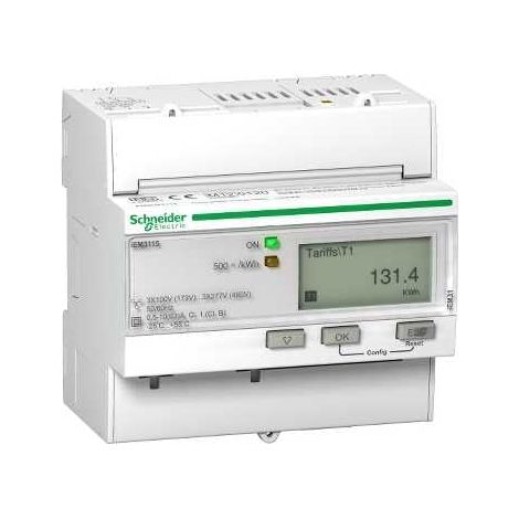 Contatore energia iEM3115 - 3P+N -inserzione diretta 63A -reset 2DI multitar.MID - A9MEM3115