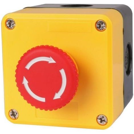 Bouton d''arrêt d''urgence coup de poing,Un bouton d'arrêt d'urgence + capot de protection transparent