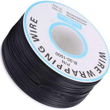 Câble de connexion électronique monoconducteur en cuivre pour circuit imprimé, fil volant, fil enroulé, noir (1/5)