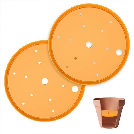Lot de 2 jardinière Inserts pour pots 10 pouce rond plastique jardinière Insert Drainage Holes pour Place Inside (1/5)