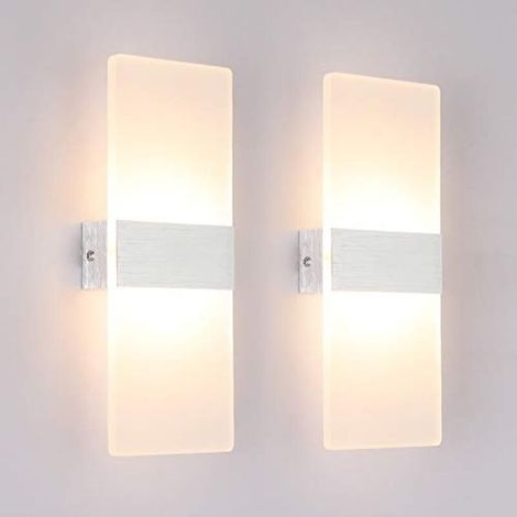 2er-Pack Wandleuchten für den Innenbereich, 12 W LED, kreatives Design, dekorative Wandlampen für Schlafzimmer, Flur, Wohnzimmer, Hotelzimmer, warmweiß (3000 K).