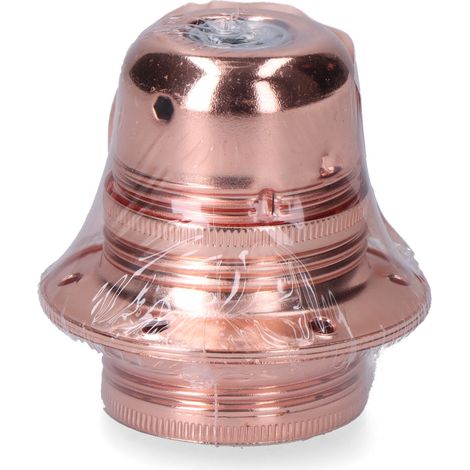 Portalámparas e27 metálico, 100 w 250 v, rosado, ø60 x 40 mm (retractilado) (1/2)