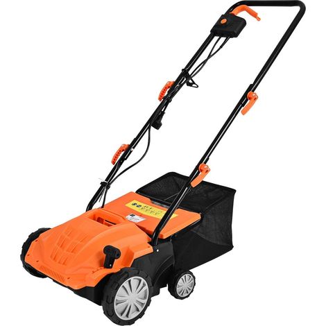 COSTWAY Elektro Vertikutierer Rasenlüfter, 1500W, 3 Stufen Arbeitstiefe, 32 cm Arbeitsbreite, 30 L Fangkorb, Messerwalze & Lüfterwalze, Rasen Vertikutierer für Garten (Orange, 32 cm Arbeitsbreite) (1/5)