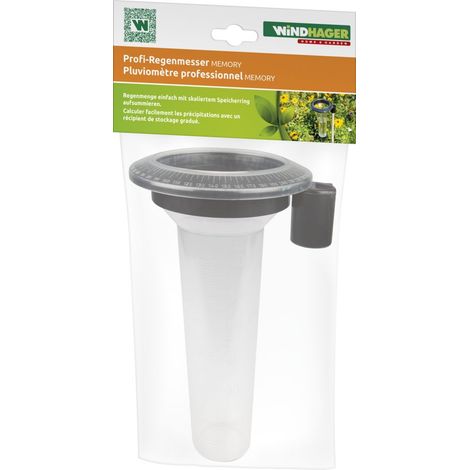 Windhager Regenmesser Memory 24 cm, transparent Regenmesser