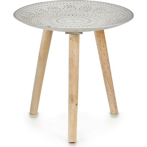 Mesa auxiliar Mandala 40 x 39 x 40 cm Madera Marrón Blanco 8430852779472 S3608309 Gift Decor (1/3)
