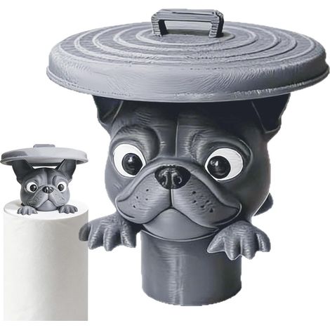 Porte-Rouleau Papier Stockage Mignon Bulldog Cartoon Porte-essuie-tout comptoir pour salle de bain, maison, toilettes, table à manger, ferme, étagère, appartement (1/5)