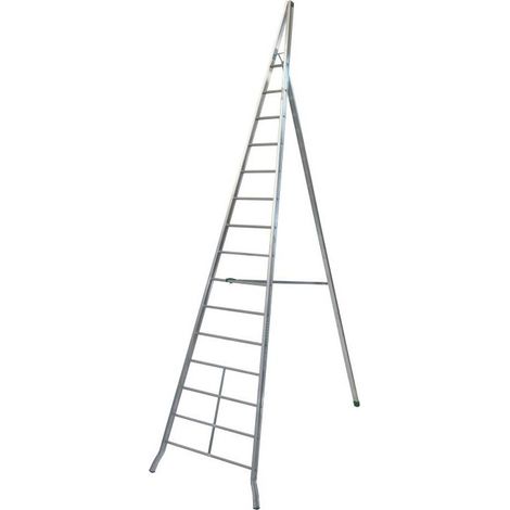 Echafaudages Stéphanois – Échelle articulée en aluminium 5m – Hauteur d'accès 6m – Largeur base 1,37m – Charge max 100kg – 15 marches – AG500