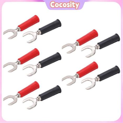 Connecteurs de fil à fourche - COCOSITY - Modèle standard - PVC & laiton - Douille φ4 mm - 36 A, 60 Vdc (1/5)